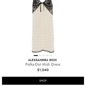 Alessandra Rich Black Lace and Cream Polka-Dot Dress